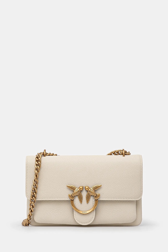 Кожена чанта Pinko гладка кожа бежов 104528.A29Q