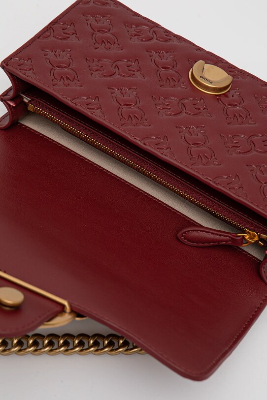 Pinko torebka skórzana 100074.A1YB bordowy