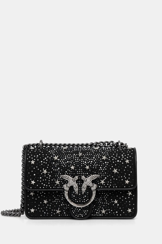 Δερμάτινη τσάντα Pinko απλικέ μαύρο 100074.A20F