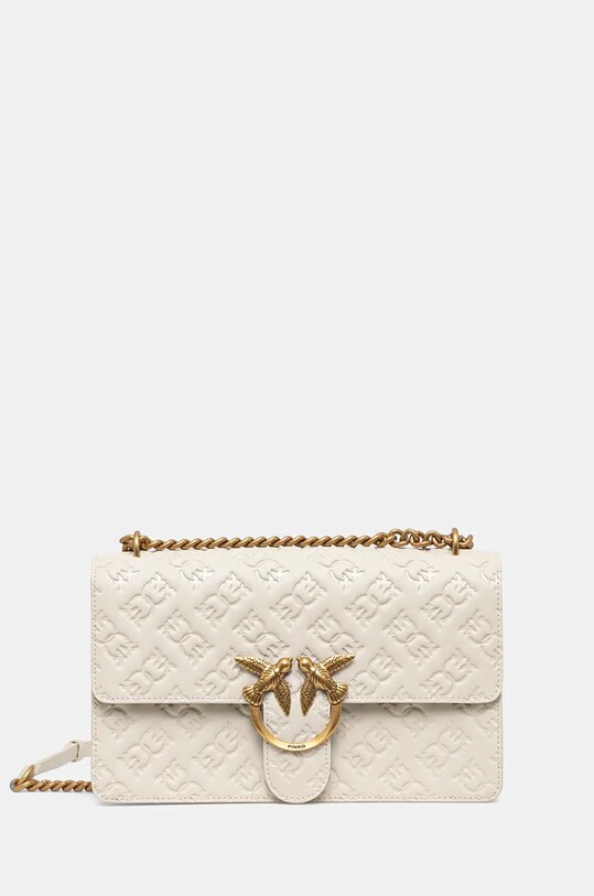 Pinko torebka skórzana skóra licowa beżowy 100941.A1YB