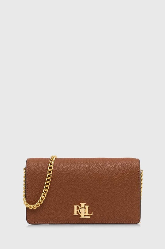 Lauren Ralph Lauren bőr borítéktáska nappa bőr barna 432942073