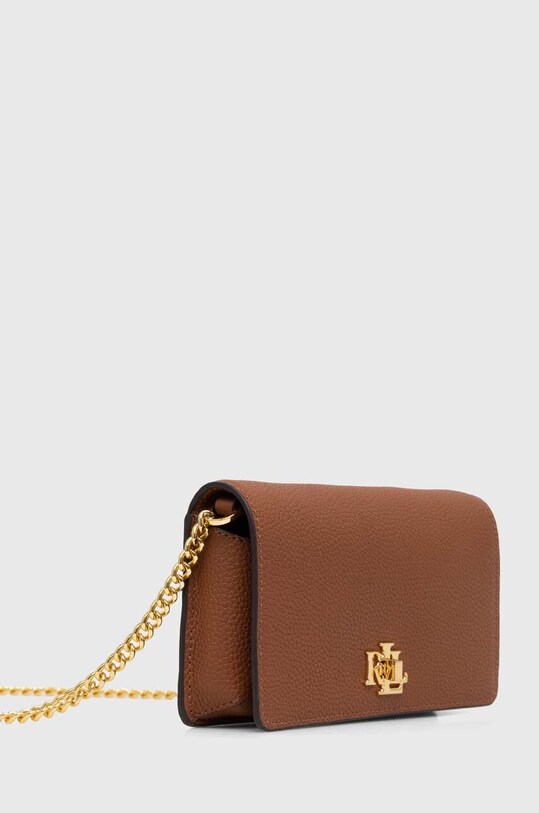 Δερμάτινη τσάντα ώμου Lauren Ralph Lauren 432942073 καφέ AW24