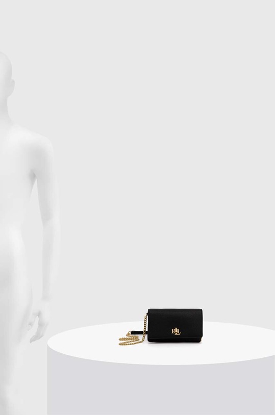 Δερμάτινη τσάντα ώμου Lauren Ralph Lauren 432942073 μαύρο