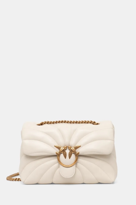 Pinko torebka skórzana skóra licowa beżowy 100038.A1EX