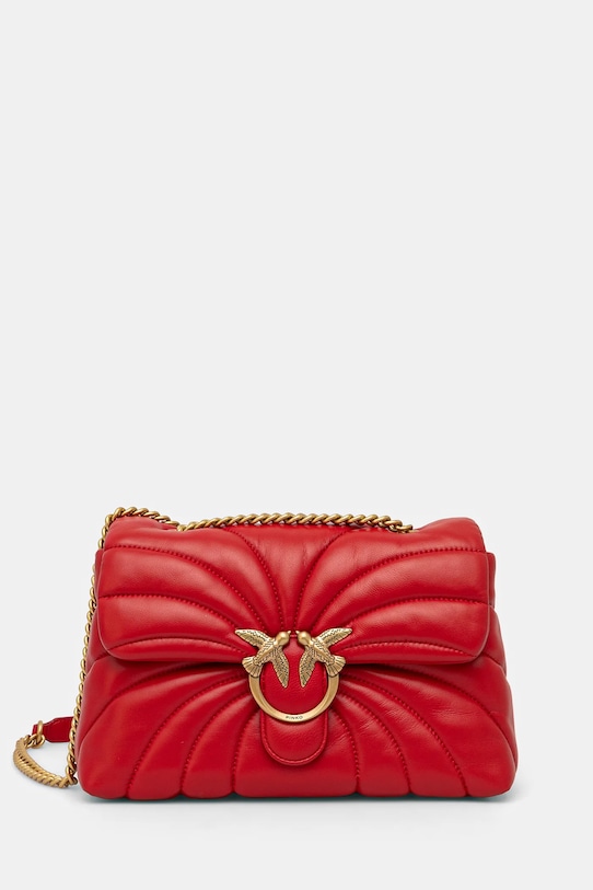 Kožená kabelka Pinko usňová koža červená 100038.A1EX