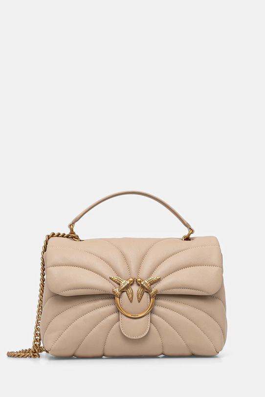 Pinko borsa a mano in pelle pelle fiore beige 100038.A1EX