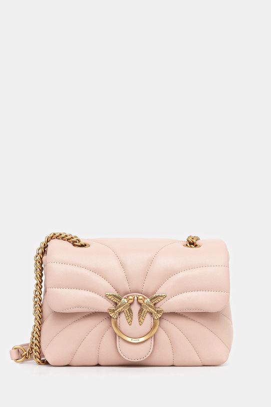 Kožená kabelka Pinko nášivka oranžová 100039.A1EX