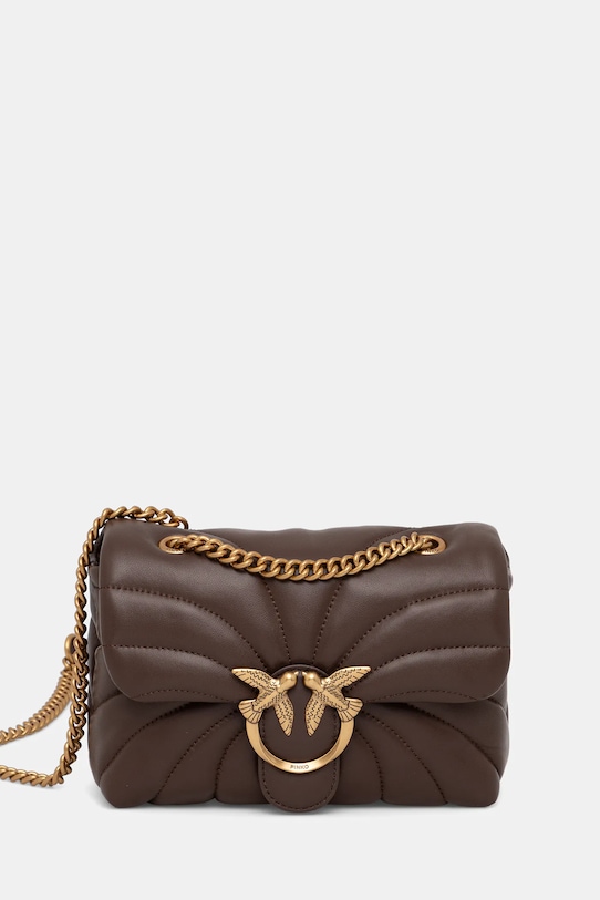 Kožená kabelka Pinko přírodní kůže hnědá 100039.A1EX