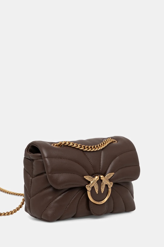 Kožená kabelka Pinko 100039.A1EX hnědá AA00