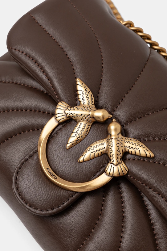 Kožená kabelka Pinko hnědá 100039.A1EX