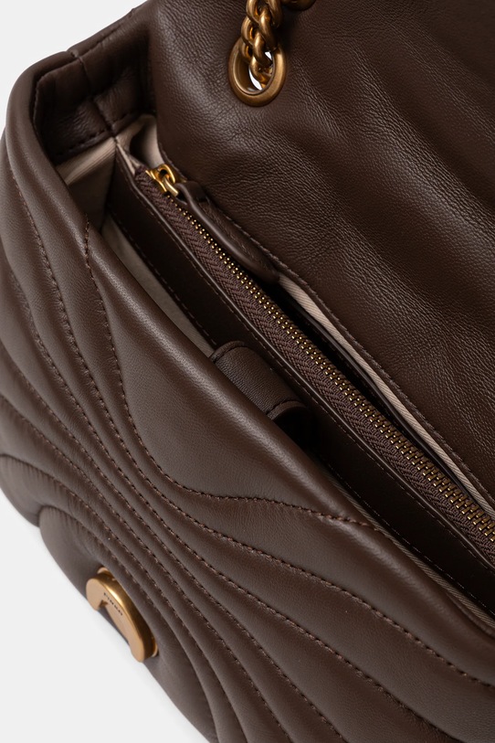 Kožená kabelka Pinko 100039.A1EX hnědá