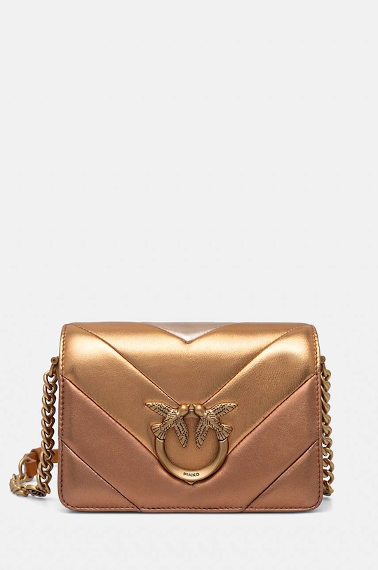 Kožená kabelka Pinko usňová koža zlatá 100067.A1YA