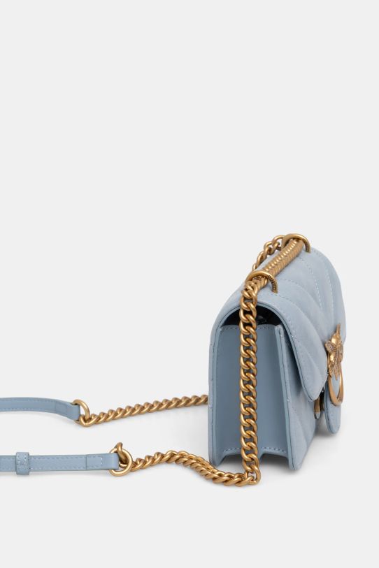 Kožená kabelka Pinko 100074.A1UR modrá NC24