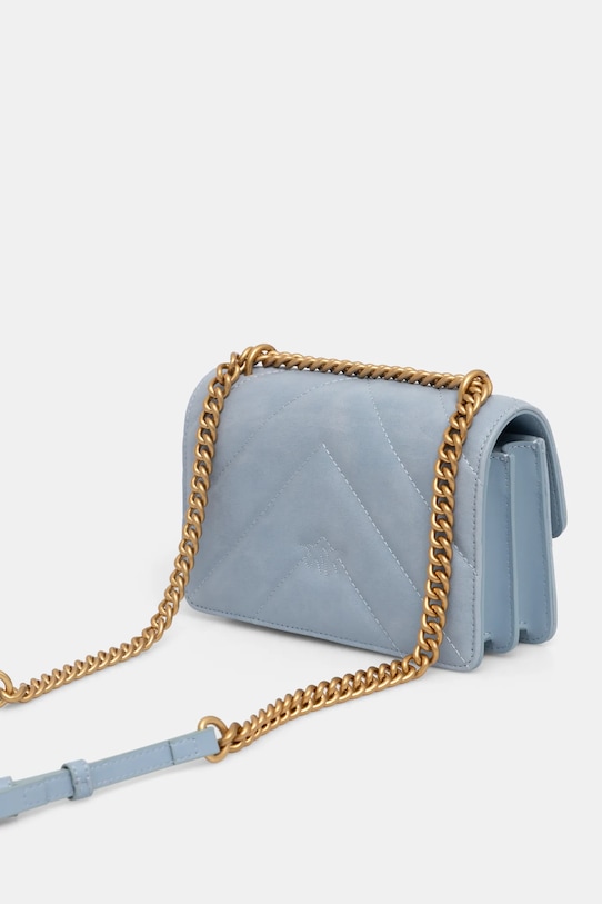 Kožená kabelka Pinko modrá 100074.A1UR