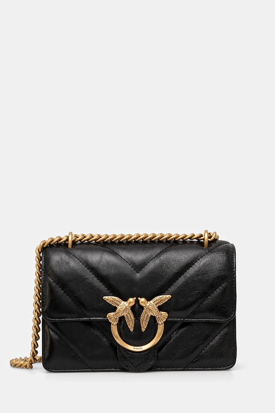 Pinko torebka skórzana nie mieści A4 czarny 100074.A1UR