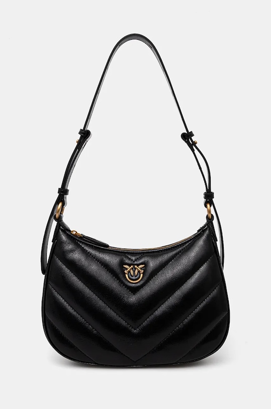 Kožená kabelka Pinko nášivka černá 102790.A1RO
