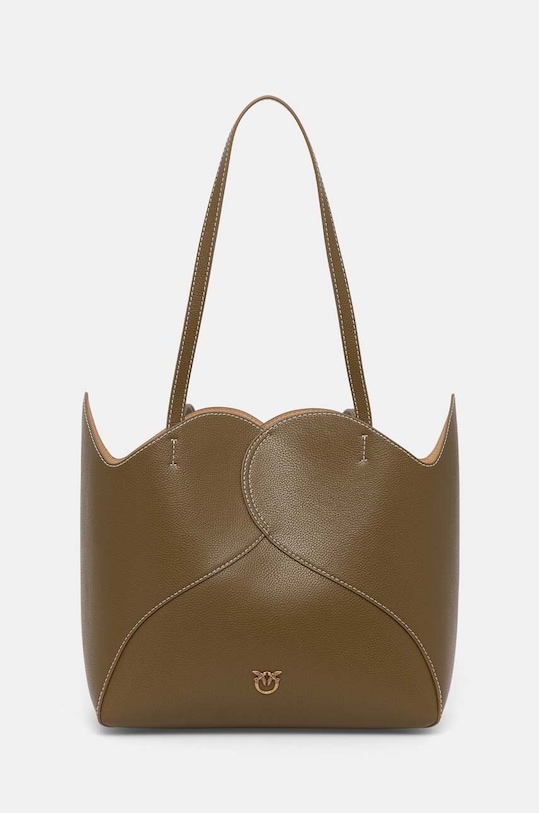 Pinko torebka skórzana skóra licowa zielony 103327.A1RM