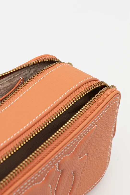 Pinko torebka skórzana 103799.A1LF pomarańczowy