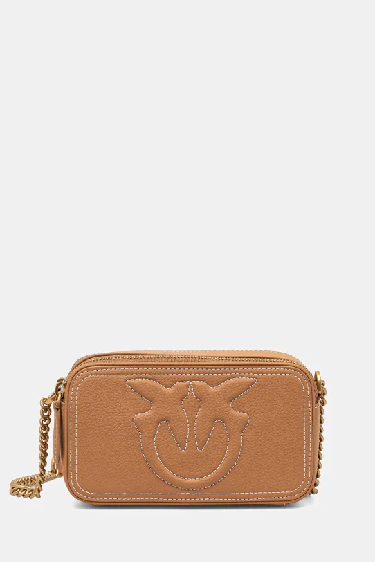 Δερμάτινη τσάντα Pinko καφέ 103799.A1LF