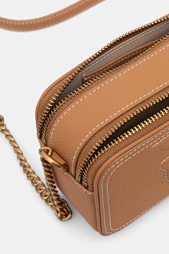 Δερμάτινη τσάντα Pinko 103799.A1LF καφέ