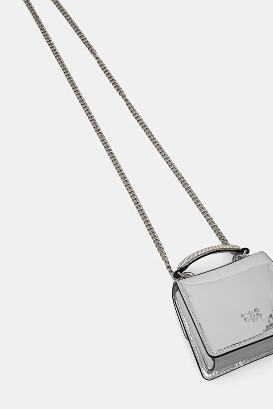 Accesorii Pinko poseta de piele 102740.A1JD argintiu