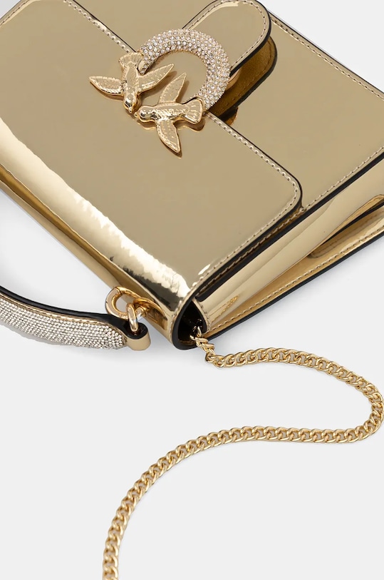 Kožna torba Pinko zlatna 100071.A1JD