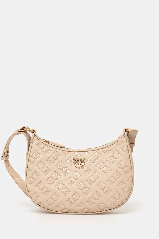 Kožená kabelka Pinko nášivka béžová 102790.A1YB