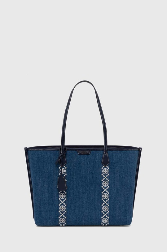 Τσάντα Tory Burch Perry Denim Triple-Compartment υφασμάτινο μπλε 159268.426