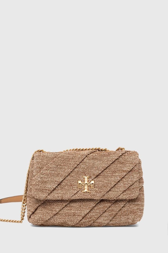 Tory Burch torebka Kira Draped Raffia Small nie mieści A4 beżowy 154828.211
