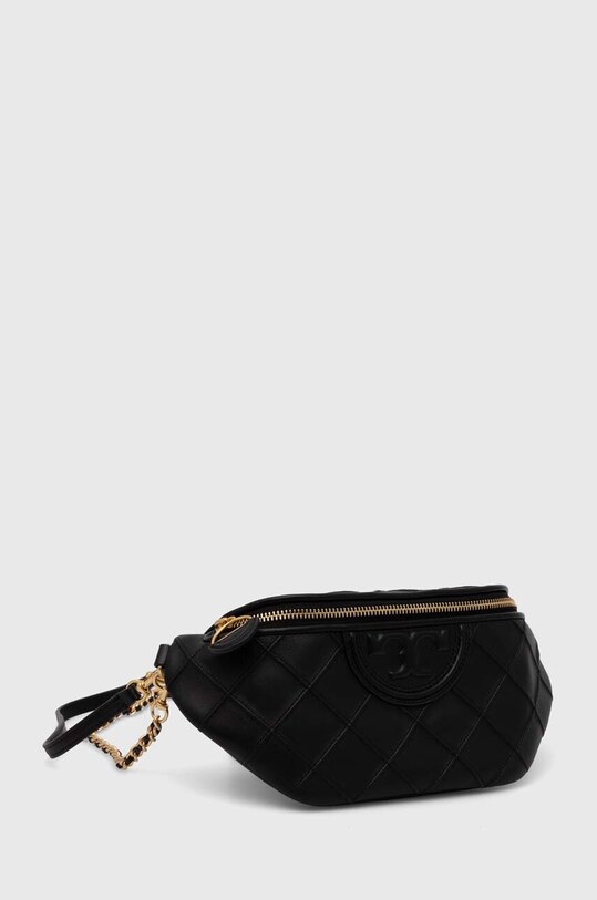 Usnjena opasna torbica Tory Burch Fleming Soft 160132.001 črna AW24