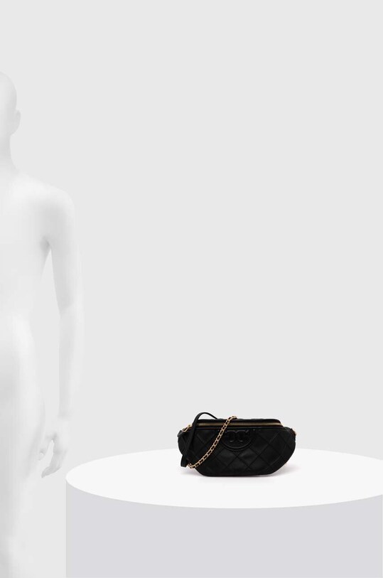 Usnjena opasna torbica Tory Burch Fleming Soft 160132.001 črna