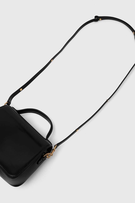 Akcesoria Tory Burch torebka skórzana Robinson Spazzolato Small 147467.001 czarny