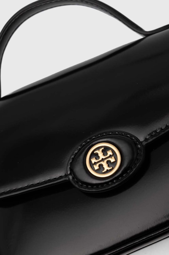 Tory Burch torebka skórzana Robinson Spazzolato Small czarny 147467.001