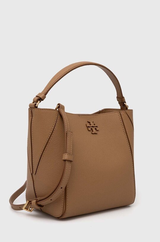 Δερμάτινη τσάντα Tory Burch McGraw Small 158500.227 καφέ AW24