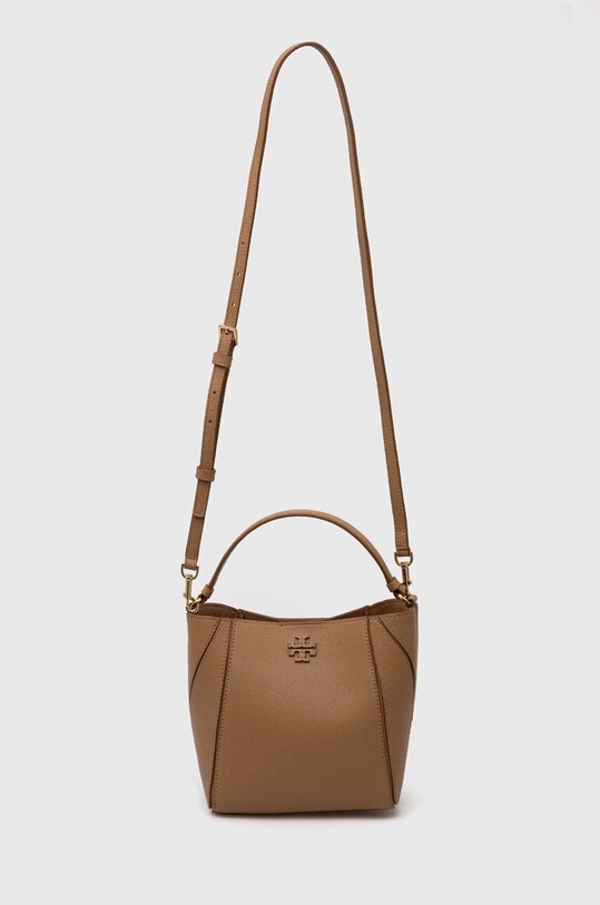 Δερμάτινη τσάντα Tory Burch McGraw Small 158500.227 καφέ