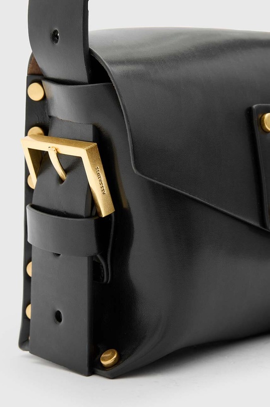 Δερμάτινη τσάντα AllSaints MIRO SATCHEL μαύρο W004XA
