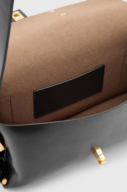 Δερμάτινη τσάντα AllSaints MIRO SATCHEL W004XA μαύρο