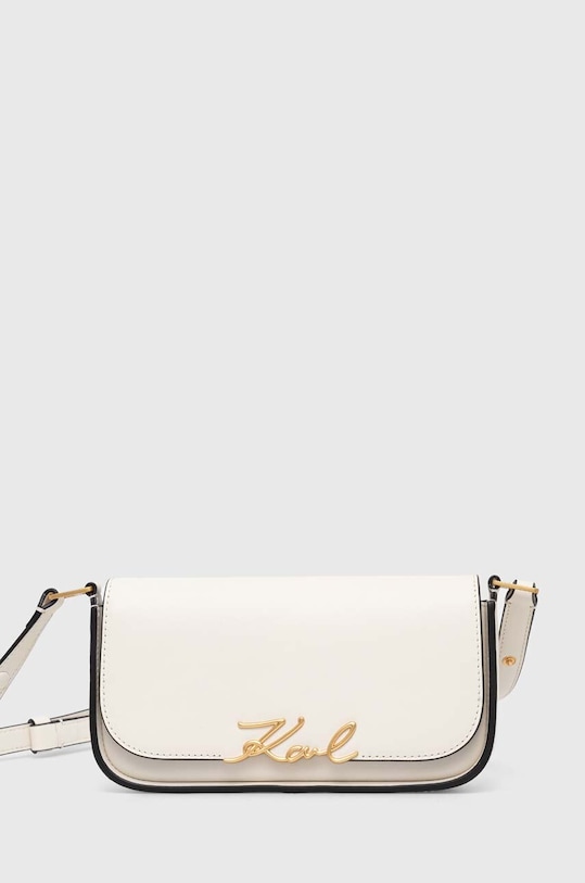Karl Lagerfeld torebka skórzana nie mieści A4 biały 245W3043