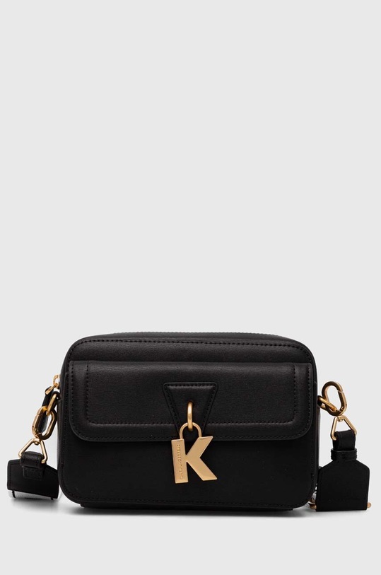 Karl Lagerfeld torebka skórzana nadruk czarny 245W3047