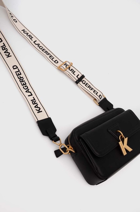 Kožená kabelka Karl Lagerfeld čierna 245W3047