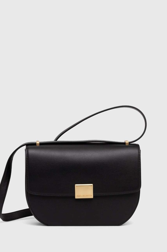 Kožená kabelka Karl Lagerfeld usňová koža čierna 245W3056