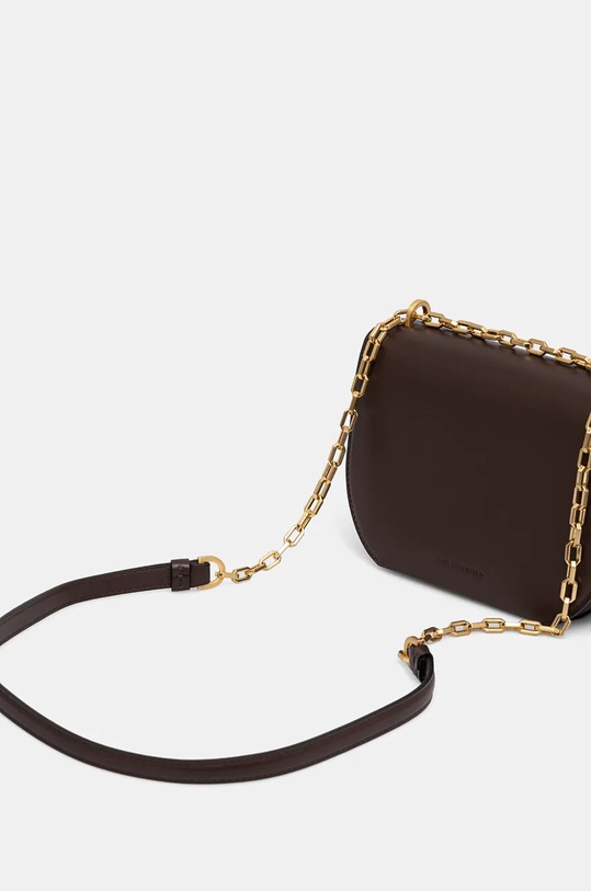 Kožená kabelka Karl Lagerfeld 245W3057 hnedá AW24