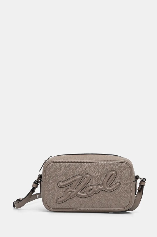 Torba Karl Lagerfeld imitacija zrnate kože siva 245W3094