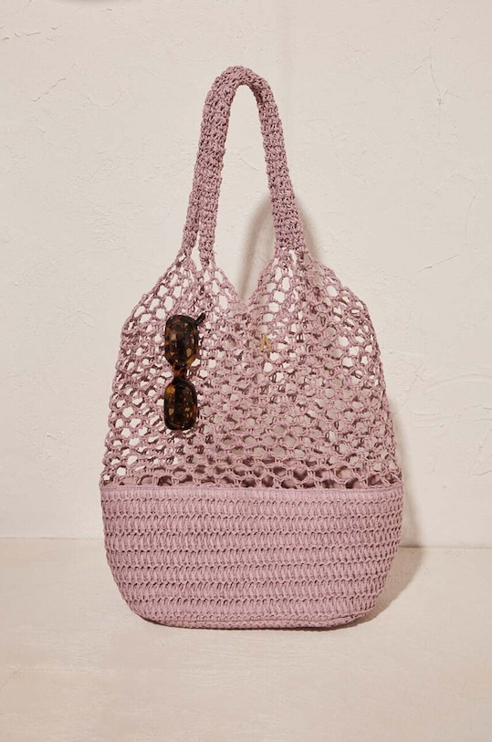 women'secret geantă țesută SHIMMER uni roz 3067361