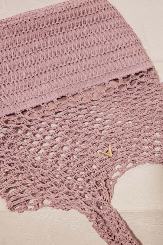 women'secret geantă țesută SHIMMER roz 3067361