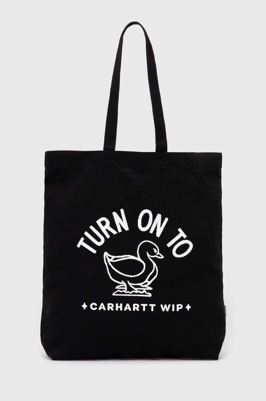 Pamučna torba Carhartt WIP Stamp Tote print crna I033629.0D2XX