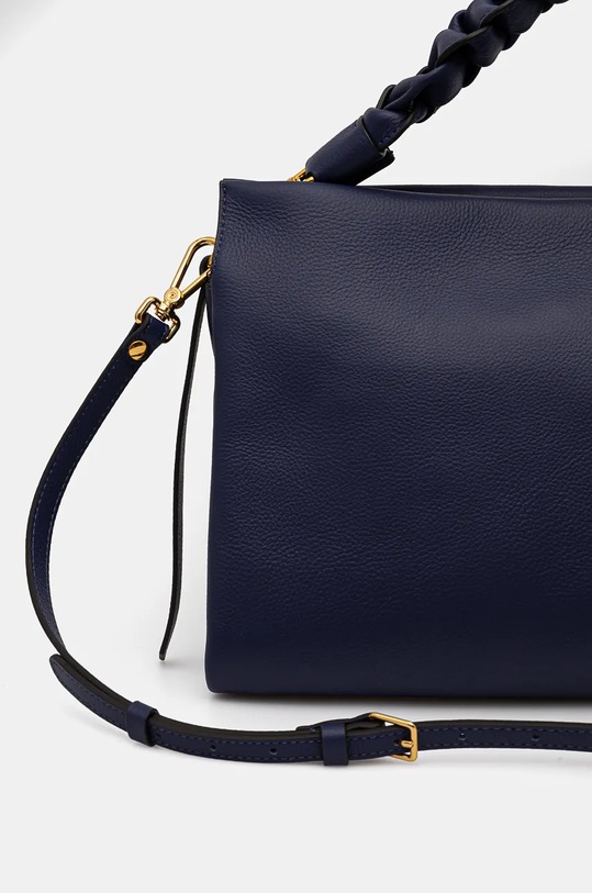 Doplňky Kožená kabelka Coccinelle BOHEME GRANA DOUBLE E1.M50.19.02.01.S námořnická modř