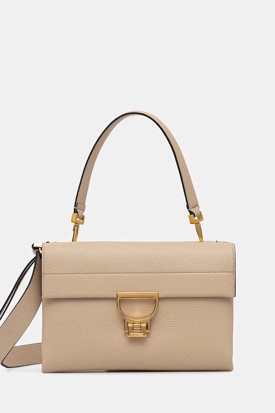 Kožená kabelka Coccinelle ARLETTIS přírodní kůže béžová E1.MD5.12.08.01