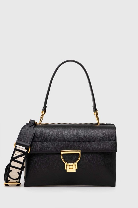 Coccinelle torebka skórzana ARLETTIS SIGNATURE skóra licowa czarny E1.ND8.12.08.01