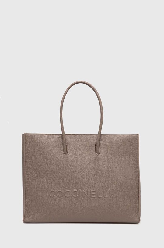 Шкіряна сумочка Coccinelle MYRTHA MAXI LOG лицьова шкіра бежевий E1.QBB.18.01.01